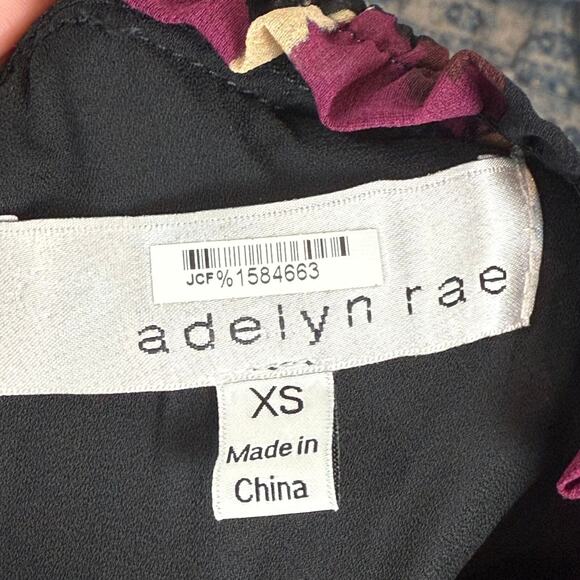 Adelyn Rae Mini Dress Women's XS Multicolor Printed‎ Sheer Ruffle Sleeve Party - Picture 6 of 9